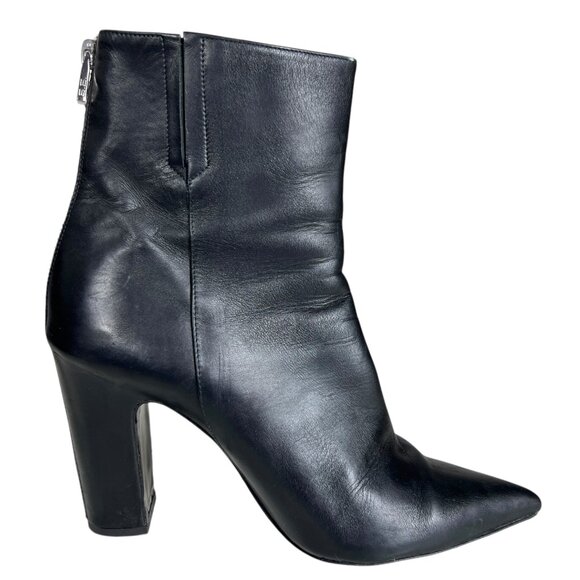 Barbara Bui Leather Back Zipper Ankle Boots Pointed Toe in Black Italy Size 40 - Picture 6 of 11